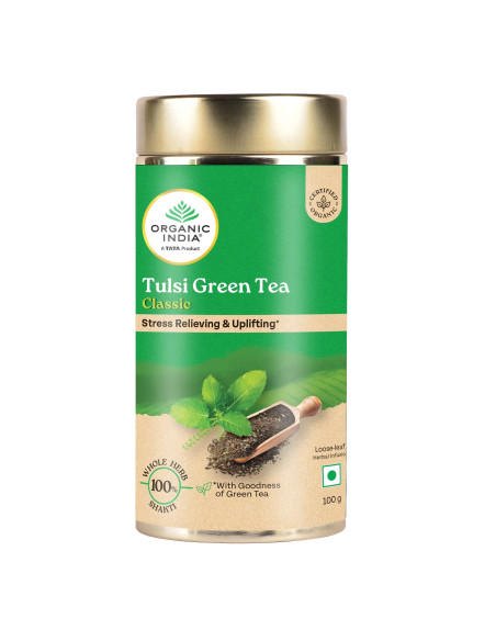 Зеленый чай Туласи Классический (Tulsi Green Tea Classic), 100 гр, Органик Индия (Organic India)